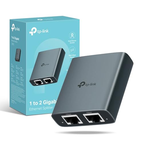 TP-Link EH210 Ethernet Splitter,1 to 2 Gigabit Network Switch,1000Mbps High-Speed Ethernet Switch,Plug and Play,LAN RJ45 Internet Splitter with Ethernet/USB Cable for Router,Laptop/PC,TV,Xbox