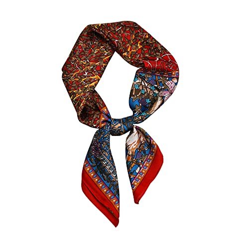 Preisvergleich Produktbild FFWTPY Bandana Halstuch Seiden Quadrat Schal Damen Quadrates Bedrucktes Ultifunktionstuch Kopftuch für Frauen Mädchen 70x70cm (B)