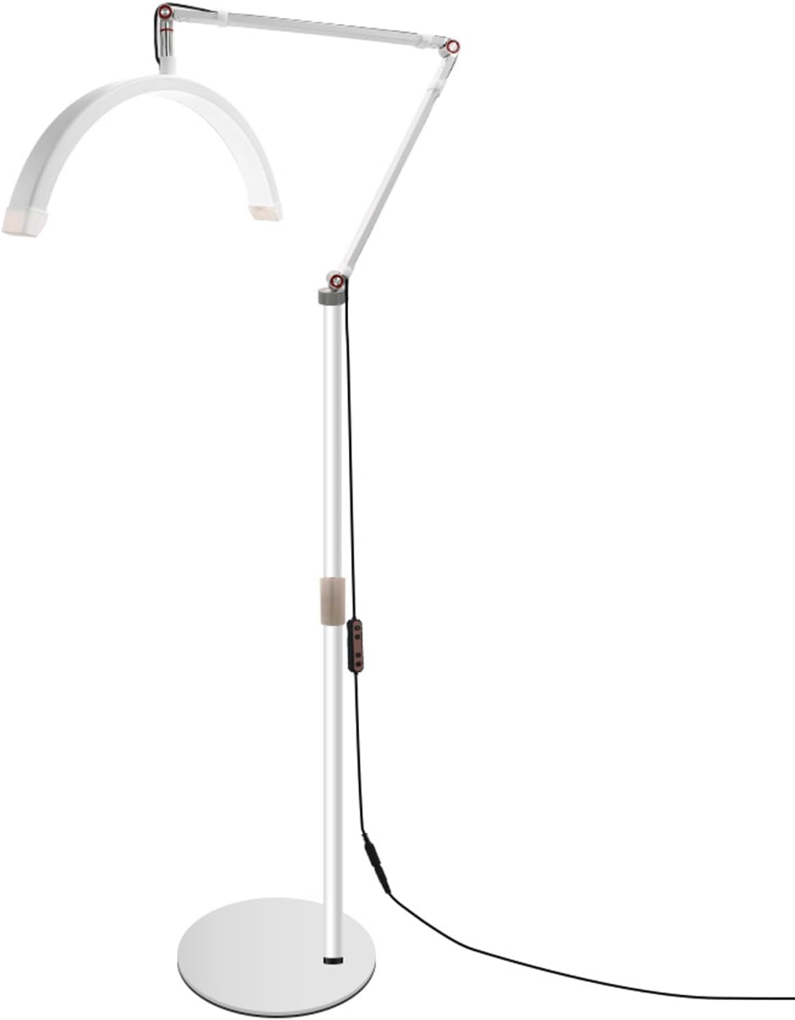 Half Moon Fill Light, Adjustable Brightness LED Video Light, 3000K-6000K Color Temperature, Beauty Floor Light with Phone Holder, for Tattoo Estheticians Salon