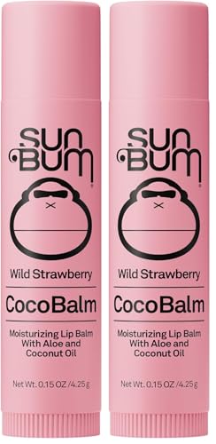 Image of Sun Bum Cocobalm Wild Strawberry - Hydrating Lip Balm with Coconut Oil and Aloe Vera - 0.15 oz Stick (Pack of 2)