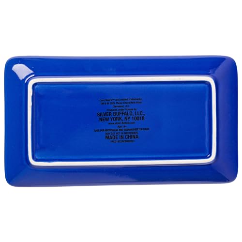 Image of Silver Buffalo Care Bears Featuring Grumpy, Tenderheart, and Friend Bear Ramen Blue Ceramic Sushi Set with Dipping Sauce Dish and Matching Chopsticks