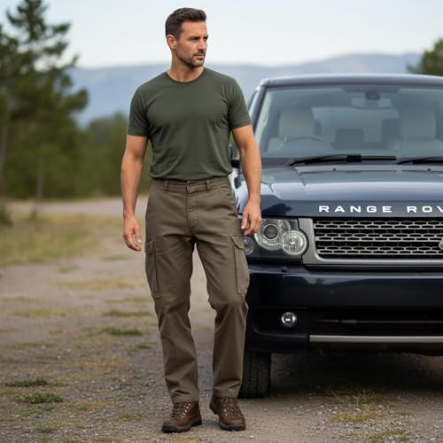 VINTIKA Original German Army Moleskin Trousers Genuine Bundeswehr Surplus New Combat Cargo Pants Heavy Duty Cotton Workwear Olive Green - 32in - Image 3