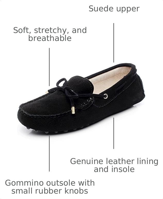 Image of ANUFER Women's Classic Suede Penny Loafers Comfort Handmade Slipper Moccasins