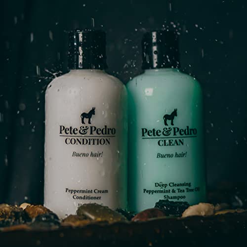 Pete & Pedro Clean & Condition Hair Care Set | Tea Tree Oil Men's Shampoo And Peppermint Cream Conditioner For Men & Women | As Seen On Shark Tank, 8.5 Oz. Each #TOP4