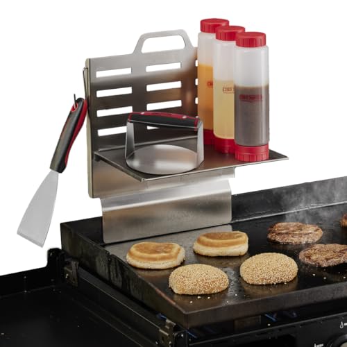 Chef Master Adjustable BBQ Griddle Shelf – Outdoor Organizer & Condiment Holder for Tools, Utensils & Grilling Accessories for Camping, Tailgating & Backyard Cooking 90260 (16.5' x 11.5' 1.5')