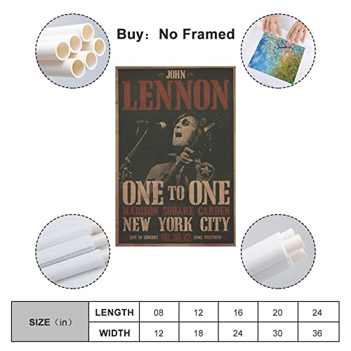 John Lennon Poster de concert rétro vintage pour chambre à coucher, salon, décoration murale, 30 x 45 cm - Les Beatles, Paul McCartney, John Lennon, RIngo Starr, George Harrison John Lennon Poster de concert rétro vintage pour chambre à coucher, salon, décoration murale, 30 x 45 cm – Image 3