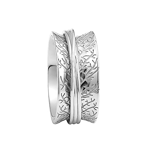 STROLLGIRL Sterling silver Simple spinner ring Fidget band ring spinning meditation anxiety ring