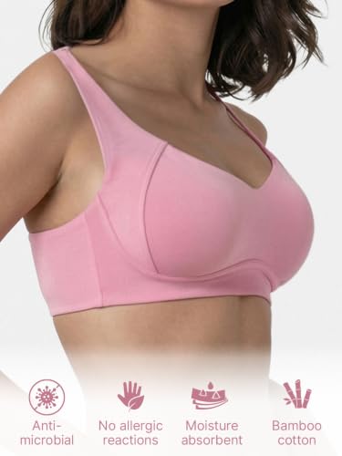 Image of Enamor Bamboo Cotton A077, Side Support, Everyday Women's T-Shirt Bra - 3X Softer, 4X More Absorbent, Antimicrobial, Padded, Wirefree, Full Coverage