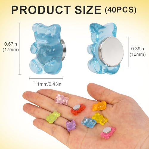 40 imanes de oso decorativos para refrigerador miniatura 2