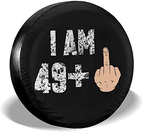 Kejbr Spare Wheel Cover, 50th Birthday Gift Idea Classic Spare Tire Cover for Jeep SUV RVs Universal Fit 14-17 in
