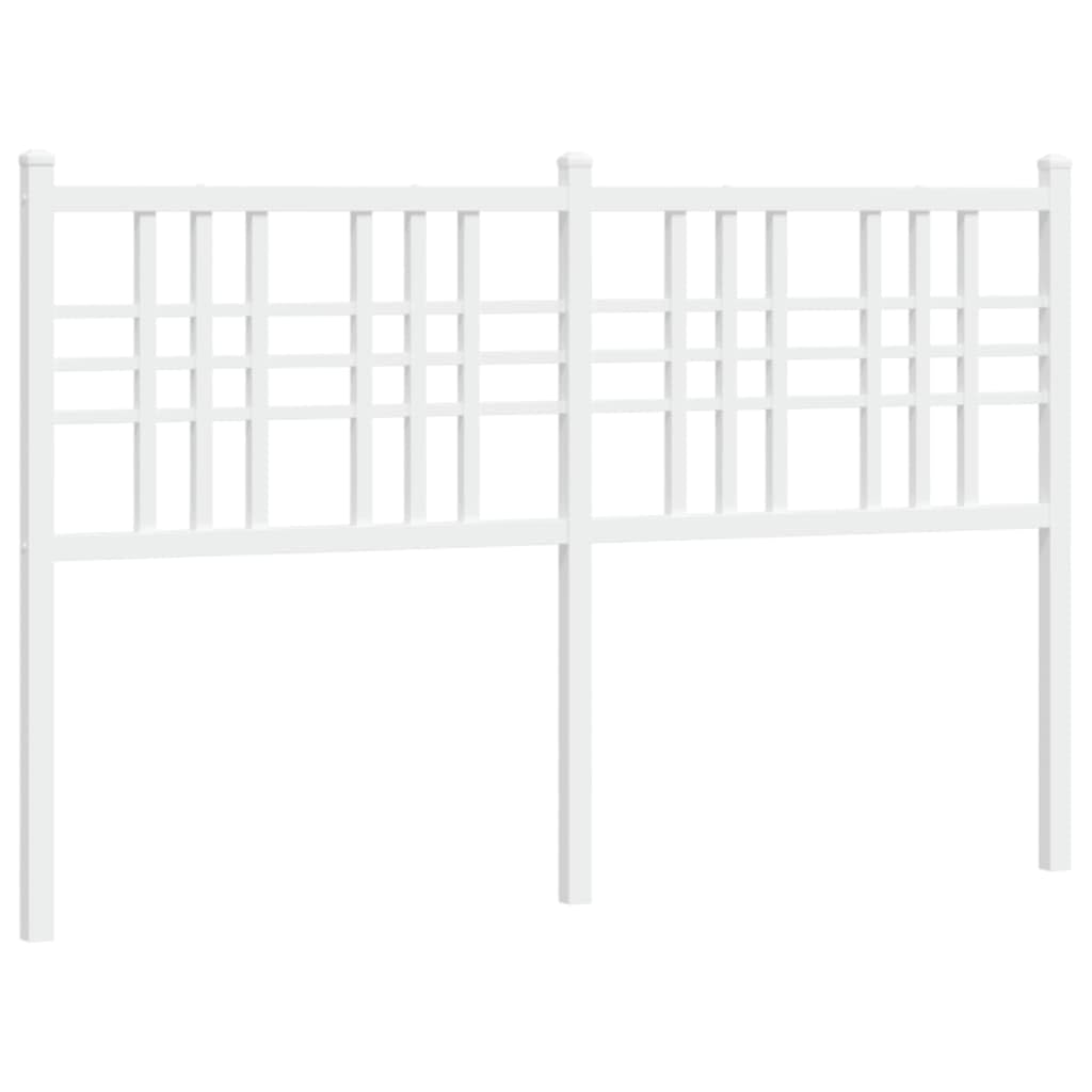 vidaXL Cabecero de Metal Blanco 140 cm, cabecero de Cama, cabecero de Metal, cabecero para Cama Doble, cabecero Blanco