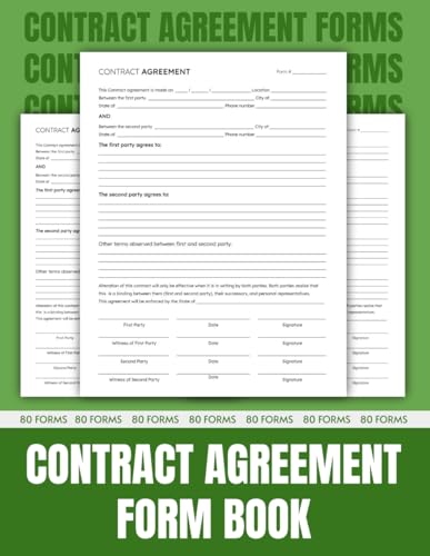 OliviaSellers Contract Agreement Form Book: Contractor General Agreement Forms For Business, Organizations, and Professional Use | 80 forms.