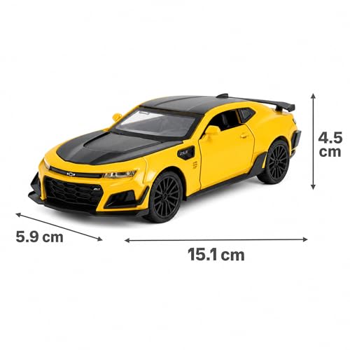 Image of Chevrolet Camaro ZL1 1:32 Scale Die Cast Metal Car - Pull Back Sports Muscle Model with Openable Doors & Hood, Lights & Sound, Collectible Showpiece for Kids 6+ & Car Enthusiasts