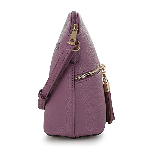 Image of SG SUGU Lunar Lightweight Medium Dome Crossbody Bag Shoulder Bag with Tassel | Zipper Pocket | Adjustable Strap