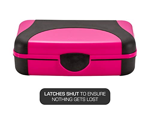 Image of LockerMate by Bostitch Hard Pencil Case, Durable Plastic Pencil Box, Kid-Friendly Colors in Pink & Orange, 2-Pack