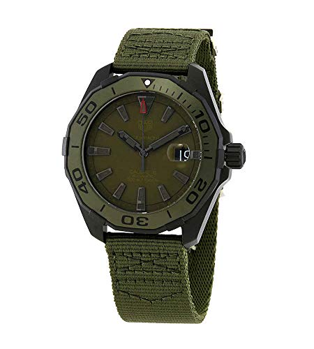 Tag Heuer Aquaracer Khaki Matte Dial Automatic Men's Textile Watch WAY208E.FC8222