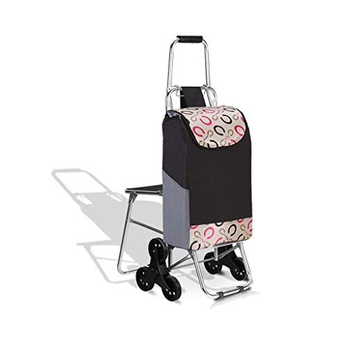 LDBDASA Klappwagen Einkaufswagen 3 Rad Treppe Mountainbikesitz Klappdesign Maximale Kapazität 30L/B