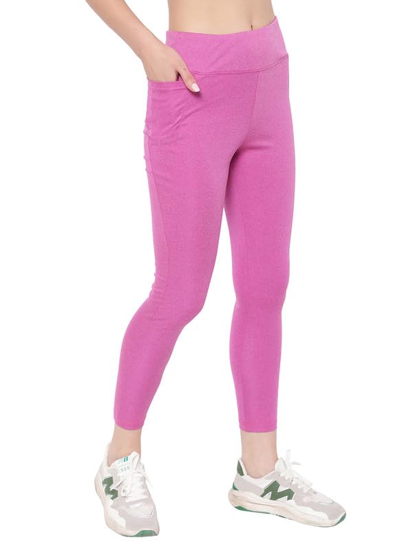 Image of Clovia Women's High Rise High-Rise Full Length Regular Fit Active Tights With Side Pocket