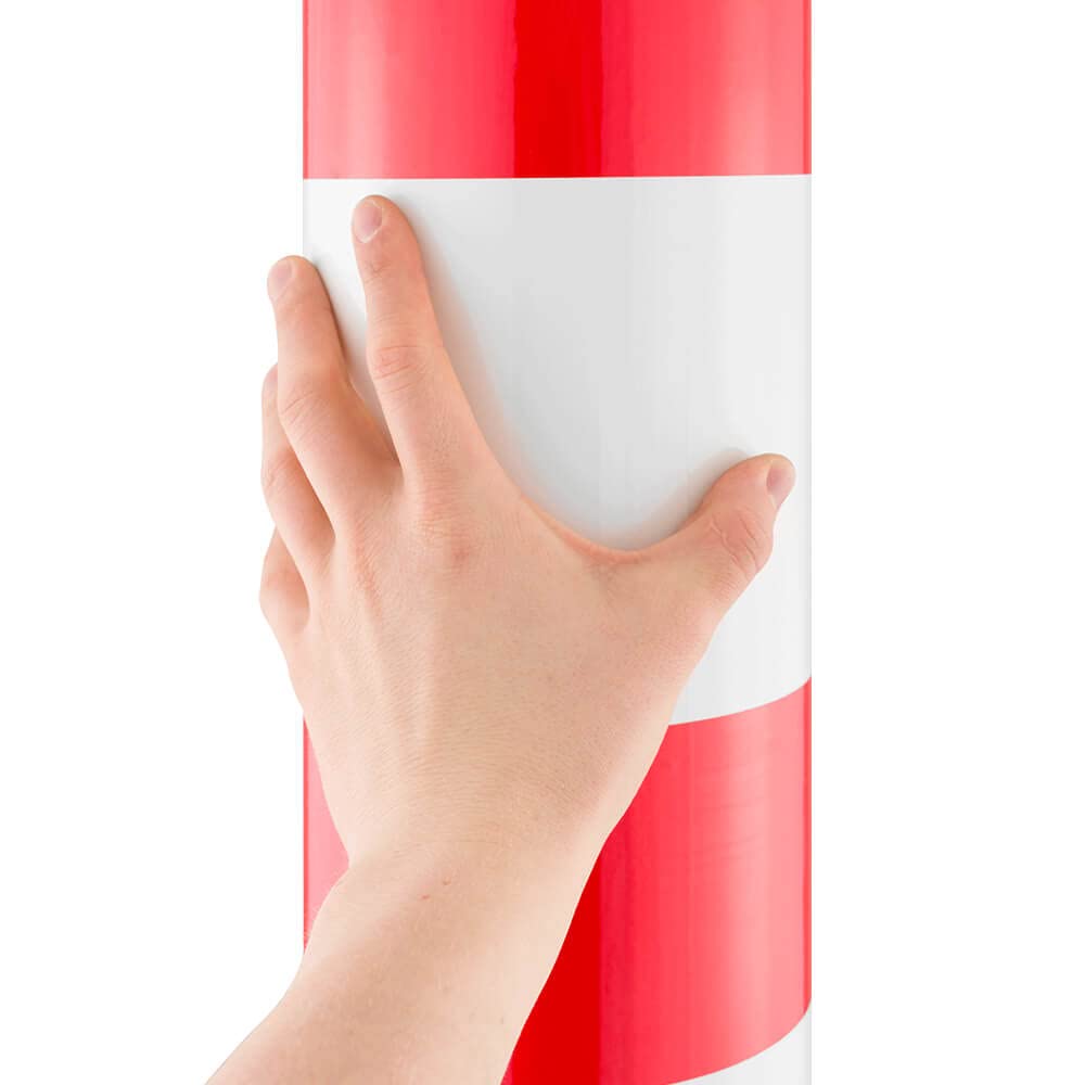 ROBUSTO BIGPACK 2x Rammschutzpfosten XXL, r/w, aufdübeln, Stahl, Ø 15,9cm, 130cm, Art.-Nr. 609573 | Poller | Anfahrschutzpfosten | Rammschutzpoller