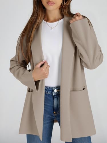 Saodimallsu Womens Open Front Knit Cardigans Oversized 2025 Fall Lapel Hooded Long Sweater Coats with Pockets3