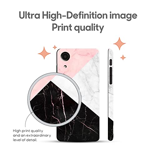 Image of COLORflow Back Cover Compatible with Samsung Galaxy A03 Core | Beautiful Black White Pink Marble | Designer Printed Hard CASE Bumper Back Cover Compatible with Samsung Galaxy A03 Core