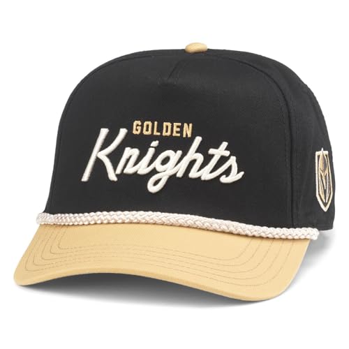 AMERICAN NEEDLE Vegas Golden Knights Officially Licensed NHL Roscoe Adjustable Snapback Baseball Hat (23008A-VGK-BLKH)