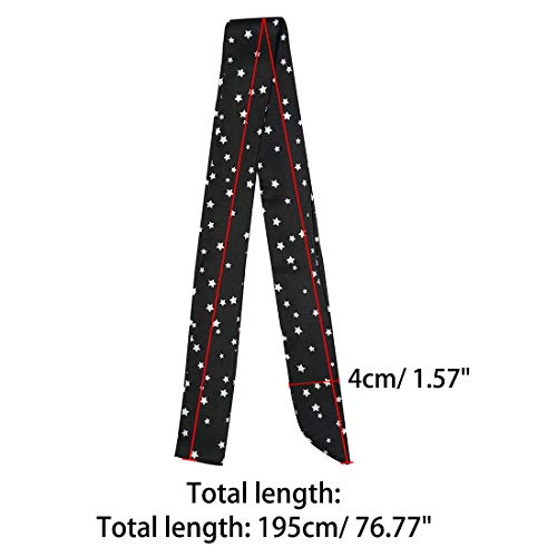 Allegra K Women Star Print Skinny Scarf Neck Scarves Double Sided Neckerchief Hair Wrap3
