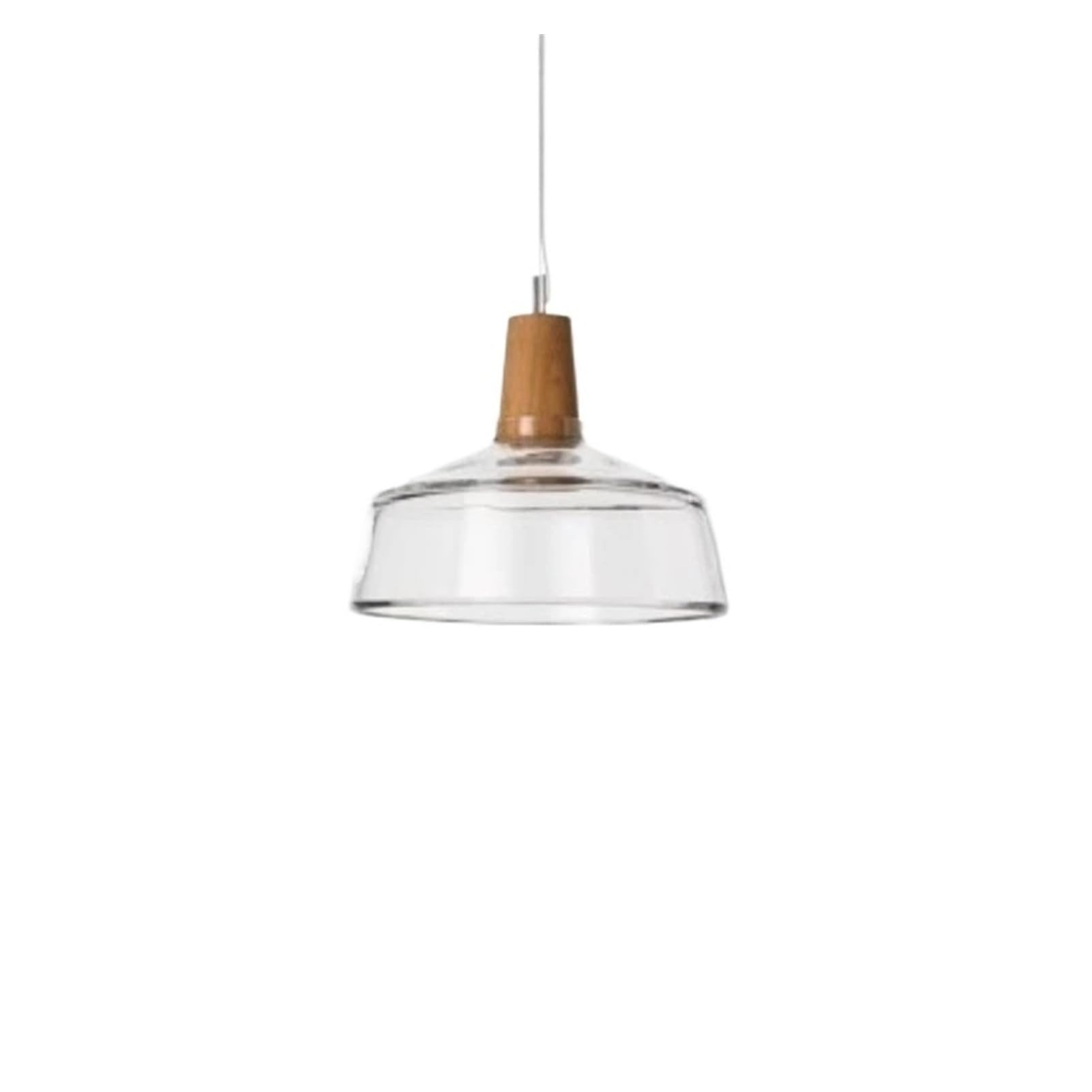 Nordycka kreatywna popielniczka szklana lampa pojedyncza głowica przezroczysta lite drewno restauracja bar lampa wisząca (typ B, przezroczysta, ciepła)