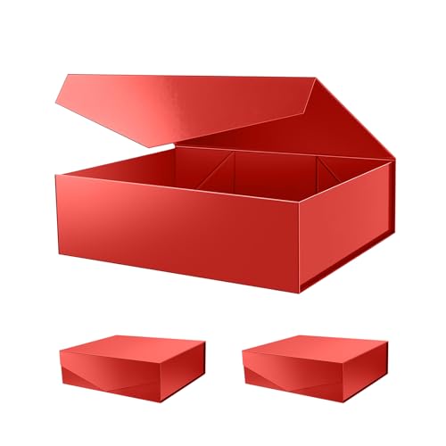 PACKHOME Extra Large Red Gift Box Magnetic Lid 17x14.5x5.5in