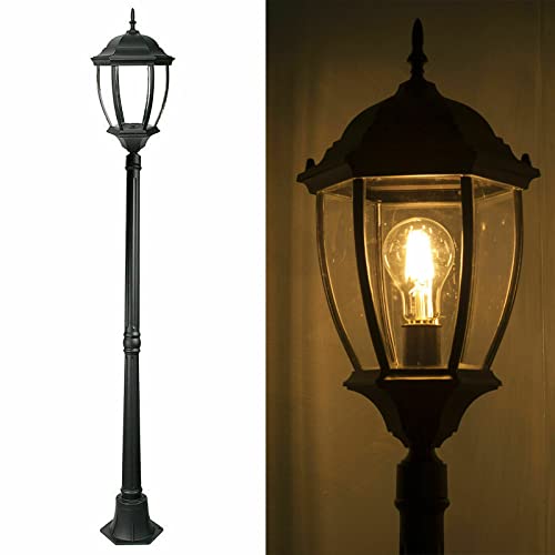 Planetitaly Lampadaire jardin New York 1 lumière E27 pour extérieur lampe de lumière hauteur 180...