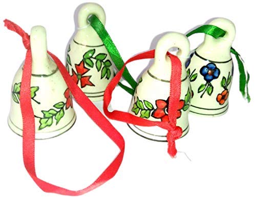 Ash Ceramic Hanging Bell Set of 4 Multi Color