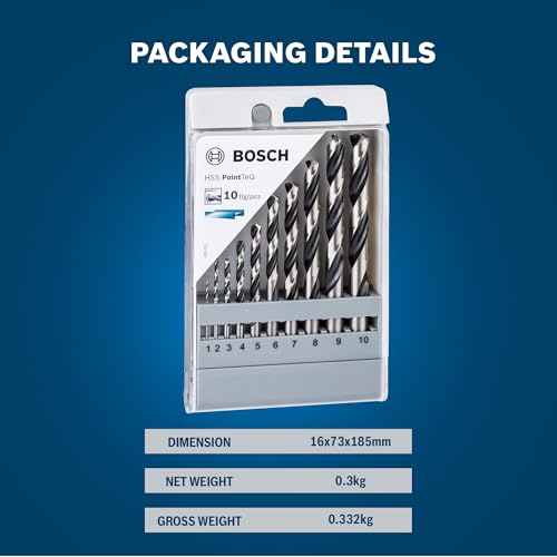 Forets Hélicoïdaux Bosch HSS PointTeQ – Set De 10 Pièces - vue 6