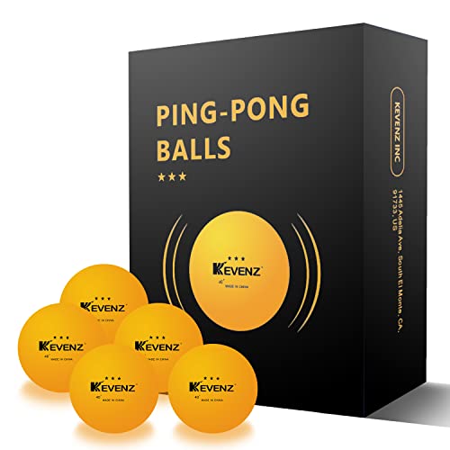 KEVENZ 12 Pack Premium Ping Pong Balls, 3 Star Advanced Table Tennis Balls, 40mm+ Gift Back Outdoor and Indoor Ping-Pong Ball for Training, Competition and More, Orange