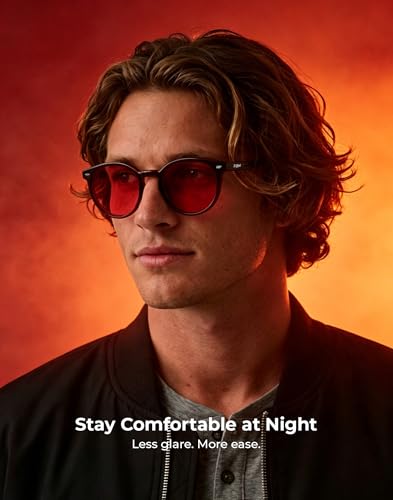 Image of TIJN Blue Light Blocking Glasses Men Women Vintage Thick Round Rim Frame Eyeglasses