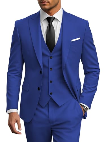 Wangyue Men's Suits 3 Piece Slim Fit Wedding Suits for Men Formal Business Suit Party Prom Tuxedo