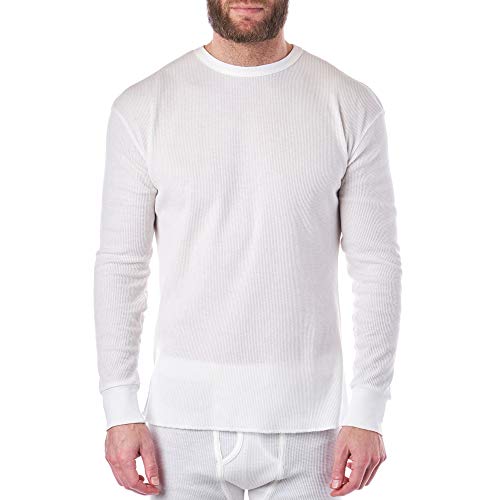 Image of Alpine Swiss Mens Thermal Long Sleeve Top Underwear Crew Neck Shirt Waffle Knit Henley Base Layer