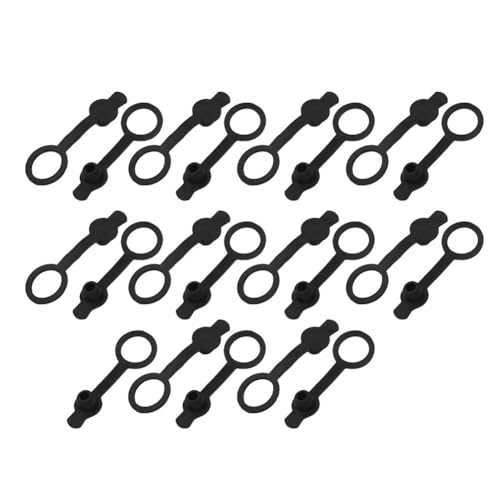 EasyByMall Lot de 20 cache-prises d'alimentation CC 5,5 x 2,5 mm en plastique noir pour lecteurs multimédias, ordinateurs portables, équipements audio et vidéo