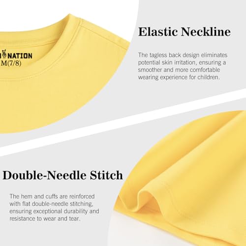 Kid Nation Boys T Shirts Unisex Soft Kids Crewneck Cotton Tshirts Short Sleeve Solid Girls Tee Shirts4
