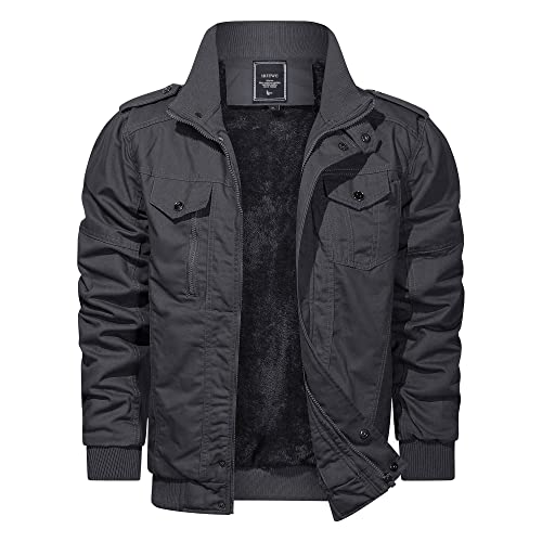 Hijewe Men's Winter Military Jacket Cotton Thicken Multi-Pocket Bomber Field Outwear Fleece Cargo Jackets Casual Coat #TOP1