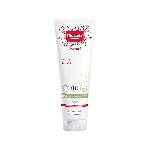 Mustela Creme Estrias 250ml - Hidrata e Acalma a Sensação de Coceira - Com 96% de Ingredie...
