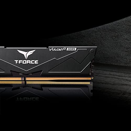 Image of TEAMGROUP T-Force Vulcan Alpha DDR5 Ram 32GB Kit (2x16GB) 6000MHz (PC5-48000) CL38 Desktop Memory Module Ram AMD Optimized Memory Black FLABD532G6000HC38JDC01