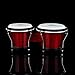 Glory Bongo Drums 6” and 7” Wood Percussion Instrument Bongos with bag and tuning Key,Red