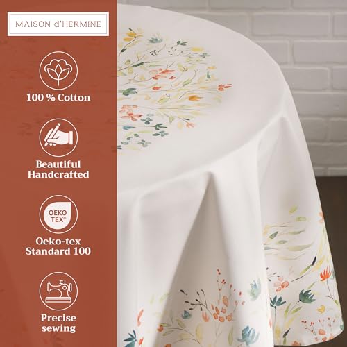Maison-dHermine-Table-Cloth-Round-Table-100-Cotton-Tablecloth-for-Dining-Room-Farmhouse-Home-Hotel-Parties-Wedding-Ideal-for-Easter-Decorations-Spring-Summer-Colmar-63-Round Maison dHermine Table Cloth Round Table 100 Cotton Tablecloth for Dining Room Farmhouse Home Hotel Parties Wedding Ideal for Easter Decorations Spring Summer Colmar 63 Round