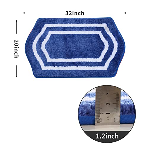 Tapis de bain antidérapant bleu absorbant grand format - 3