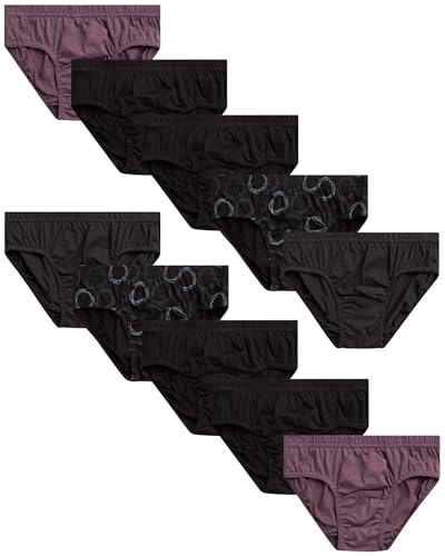 Van Heusen Men's Briefs - 10 Pack Performance Low Rise Briefs with Contour Pouch - Comfort Stretch Underwear for Men (S-XL), Size Small, Heather Maroon/Black/Black Print