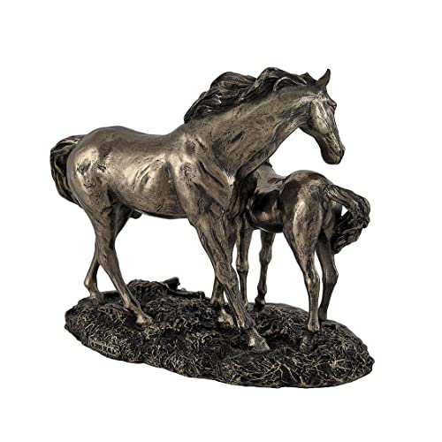 Estatua diseño Veronese de caballos majestuosos con acabado en bronce miniatura 4