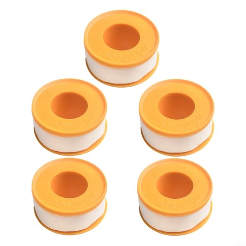 Lot de 5 rouleaux de ruban d'étanchéité en PTFE pour plomberie, 15 m x 17 mm, étanche, résistant à l'usure pour l'approvisionnement en eau et gaz (bleu, 15 mètres)