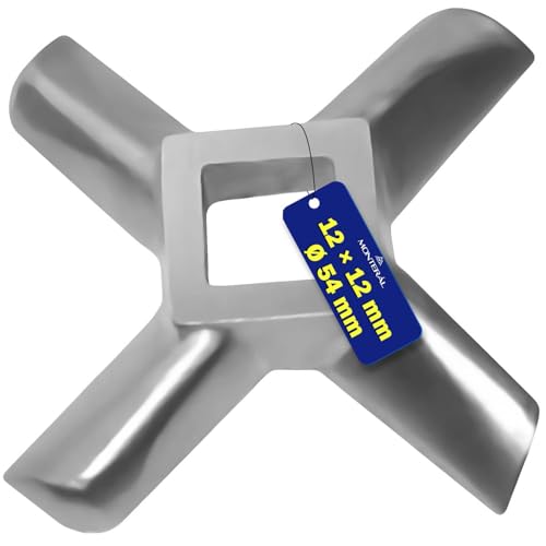 MONTERAL Couteau pour Hachoir a Viande Electrique Ø 54,5 mm Longueur des Côtés de Trou 11,5 x 11,5 mm pour Kenwood MG700 MG710 MG720 - Garantie de 10 Ans