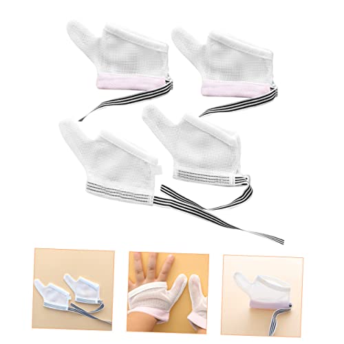 2 Pairs Baby Thumb Sucking Stop Gloves Infant Finger Protectors Breathable Fabric Suitable for Toddlers Thumb Sucking Guard for Boys and Girls3