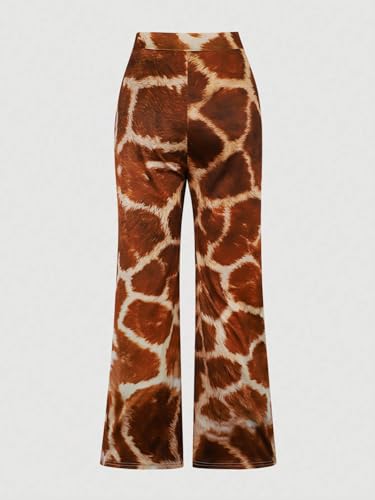 Women's Leopard Print Wide-Leg Pants with Pockets, High Waist Drawstring Pants, Comfortable Loose Trousers3